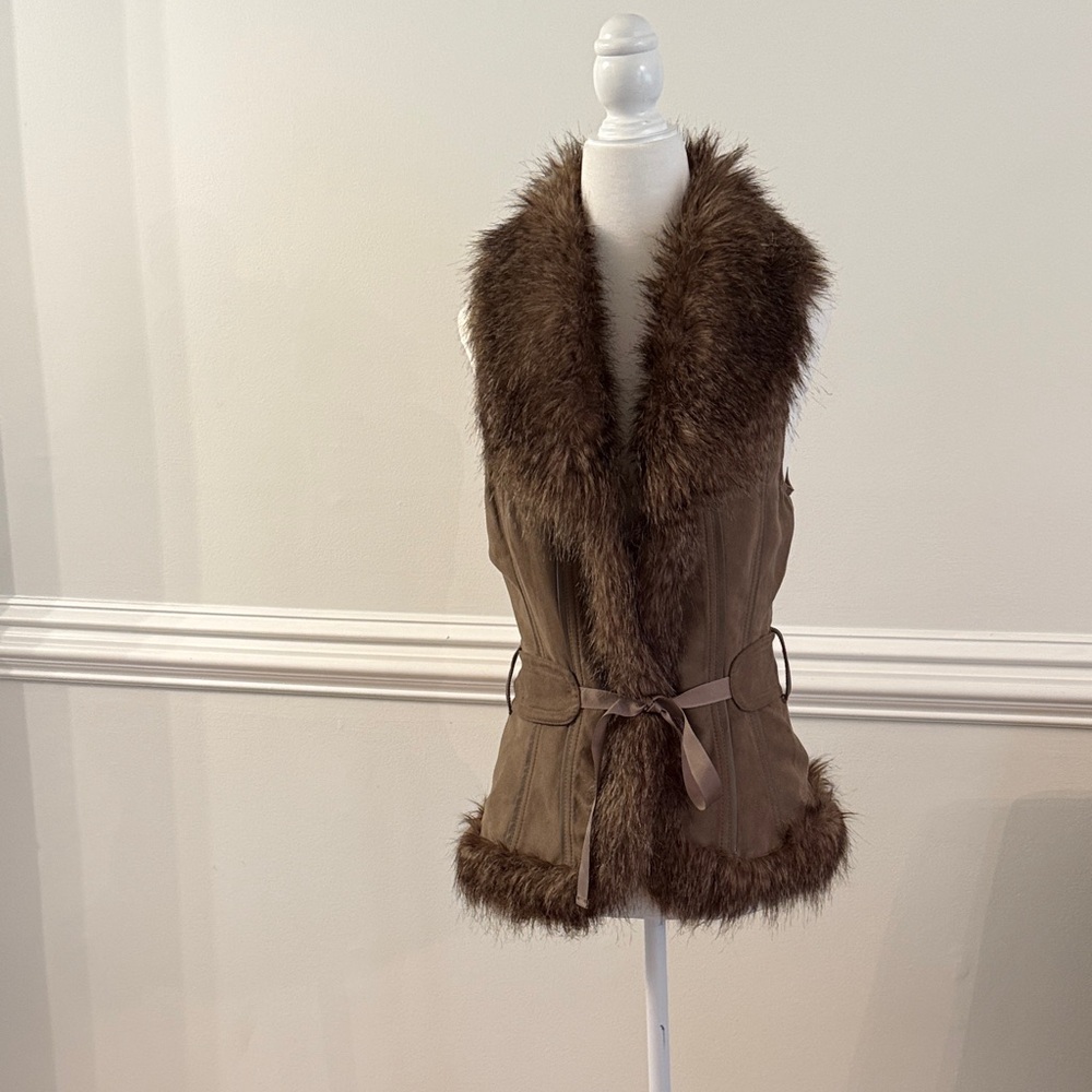 Promod Chocolate Faux Fur Vest